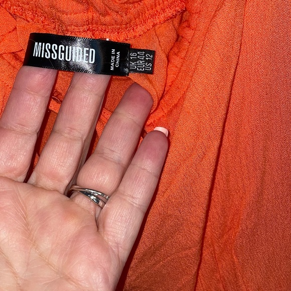 Missguided 2-piece outfit, sz 12 summer tangerine orange. Looks great with a tan - Picture 4 of 11
